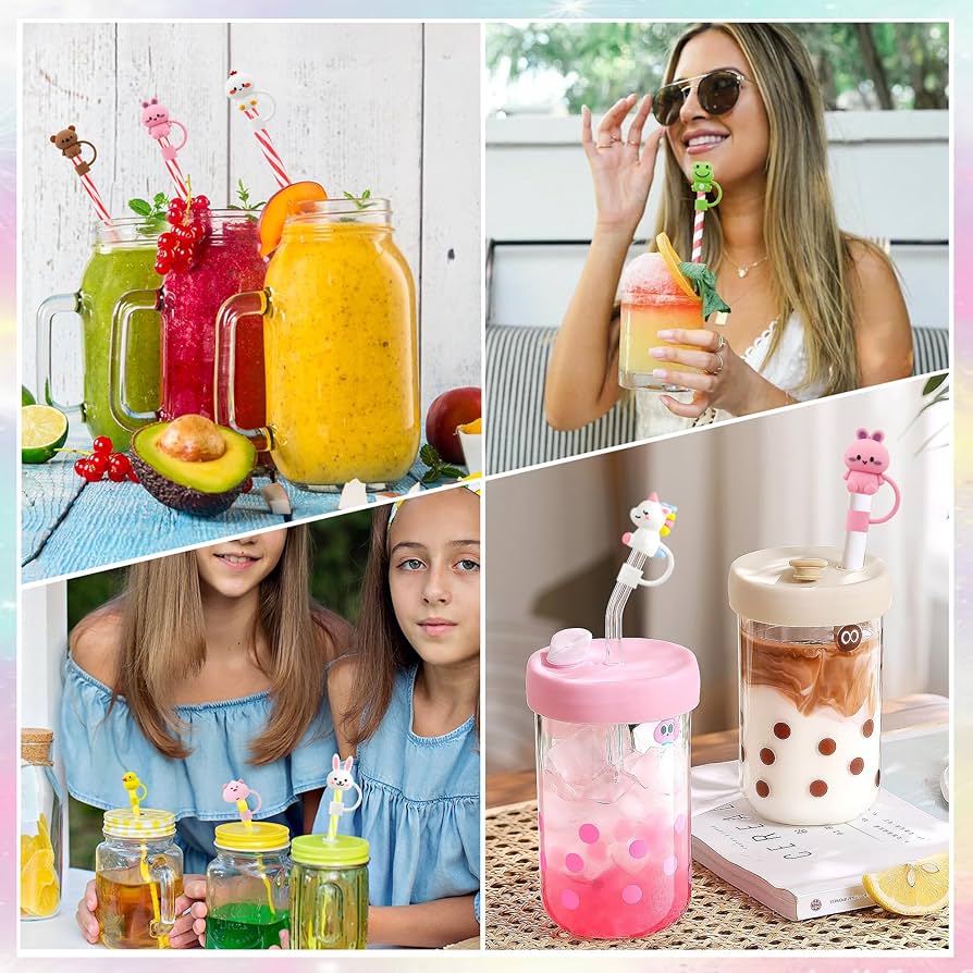 3D Straw Toppers - Stanley | Stylist | Silicone - Kidspark